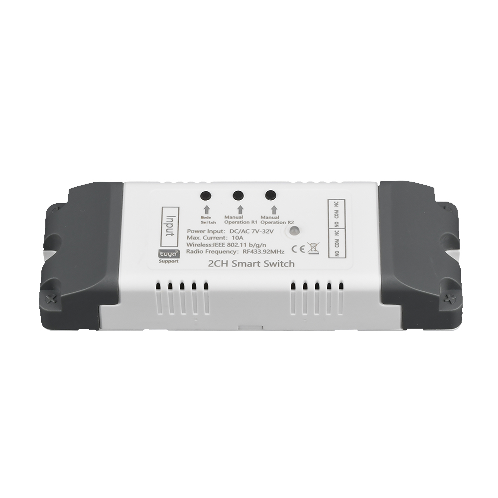 รีโมตคอนโทรล-433mhz-rf-และสวิตช์-wifi-2-ch-5v-dc7-32v-tuya-พร้อมกรอบ