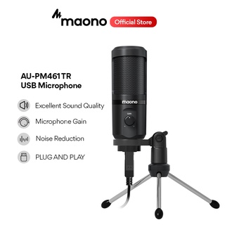 Maono ไมโครโฟนคอนเดนเซอร์ AU-PM461TR USB พร้อมไมโครโฟน สําหรับ PC แล็ปท็อป บันทึกเสียง พอดคาสต์ YouTube