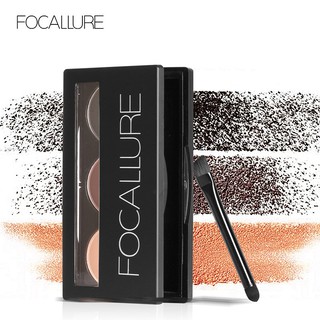 FOCALLURE พาเลตต์ ฝุ่นเขียนคิ้ว 3 สี พร้อมแปรงแต่งหน้า