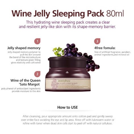 พร้อมส่ง-innisfree-wine-jelly-sleeping-pack-80ml-sleeping-mask-สุดฮิต-หน้าใส-เรียบเนียน