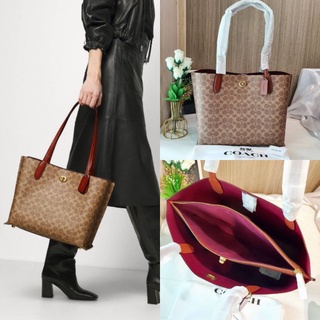 🎀 (สด-ผ่อน) กระเป๋า งาน shop C0693 Willow Tote In Signature Canvas