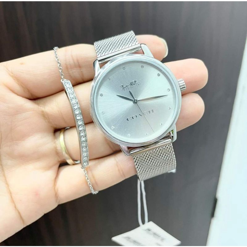 สด-ผ่อน-นาฬิกา-สีเงิน-34-มิล-พร้อมสร้อยข้อมือ-coach-14000076-watch-and-bracelet-grand-ladies-analog-silver-band