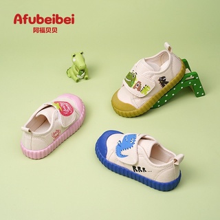(A2323)Afu beibei รองเท้าหัดเดินเด็ก ผ้าใบน้ำหนักเบา ลายน่ารัก