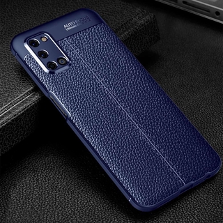 Oppo A92 / A72 / A52 Casing Soft TPU Case Litchi Texture Shockproof Matte Silicone Back Cover