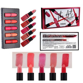 (ของแท้/พร้อมส่งกดเลย) โนโว novo limited edition mini lipsticks หัวจรวด เนื้อแมท ลิปสติก *1เซต รหัสสินค้า 145086