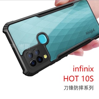 Infinix Hot 10s 10 Play S5 Smart HD 2021 Hot 9 Play Transparent Acrylic Phone Case Reinforced Corner Protection Cover Clear Case