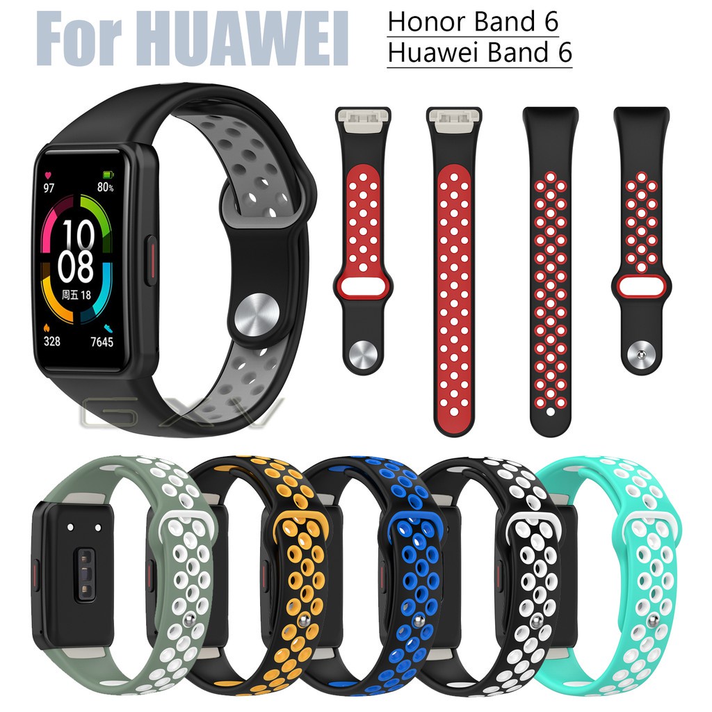 ภาพหน้าปกสินค้าสายนาฬิกาข้อมือซิลิโคนสําหรับ Huawei Band 6 Strap