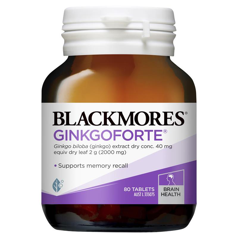 blackmores-ginkgo-forte-2000mg-80-tablets-แบล็คมอร์บำรุงสมอง-บำรุงความจำ-กิ้งโกะ