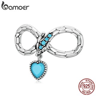 Bamoer Charms 925 Silver Snake Shape 4.5Mm Aperture Fashion Accessories Suitable For Diy Bracelet Scc2004