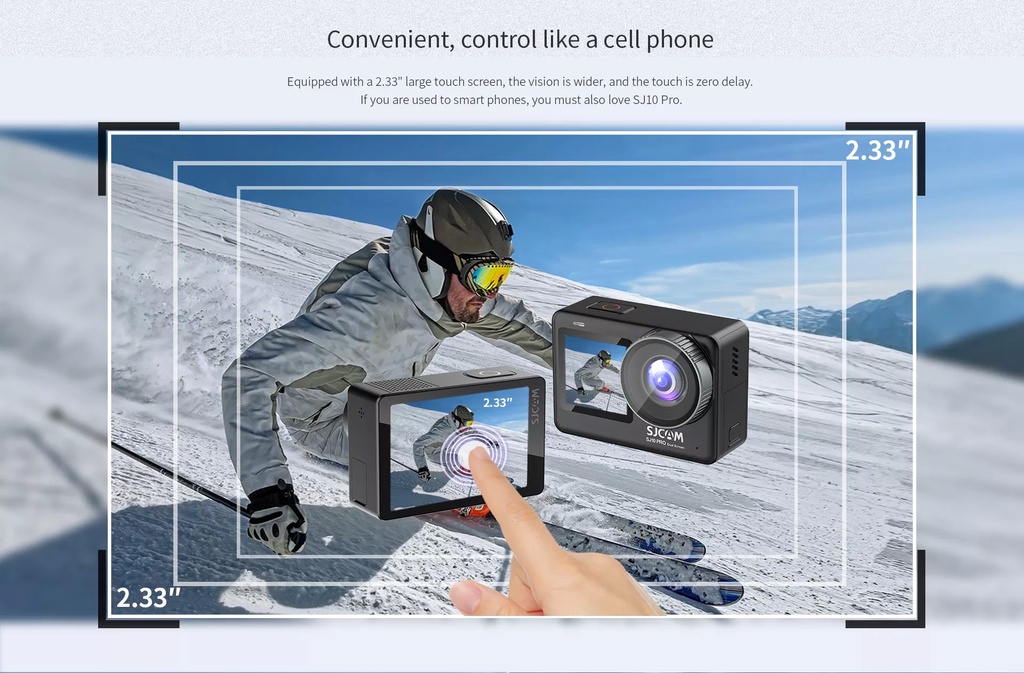 ภาพประกอบของ SJ10 Pro Dual Screen กล้องถ่ายภาพ 4K 60PFS 30เมตร WIFI Unti-Shake Sports Camera + Battery แบตเตอรี่ แบตสำรอง กล้องกันน้ำ กล้องแอคชั่น