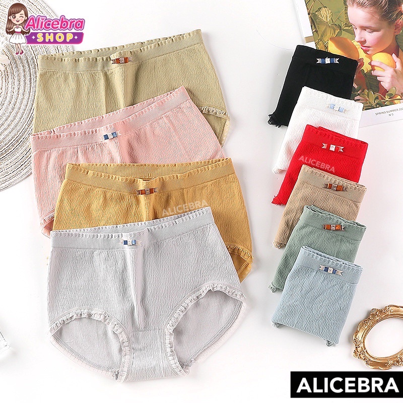 ภาพหน้าปกสินค้า𝗔𝗟𝗜𝗖𝗘𝗕𝗥𝗔 กางเกงในผู้หญิง กางเกงในน่ารัก มีโบว์ ขาเเต่งลูกไม้ จากร้าน alicebra_shop บน Shopee