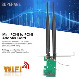 สินค้า Superage Mini Pci』E To Adapter Card Wifi อะแดปเตอร์การ์ดแปลงไร้สายสําหรับคอมพิวเตอร์ตั้งโต๊ะ