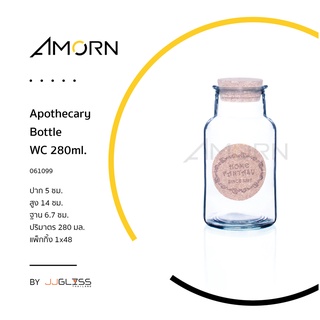 (AMORN )  Apothecary Bottle WC - ขวดแก้วพร้อมจุกก๊อกลายไม้ เนื้อใส