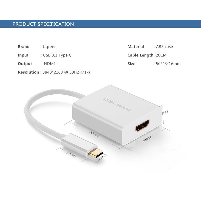 UC27HDM USB-C TO HDMI & USB 3.0 TYPE-C MBEAT MB-UC27-HDM