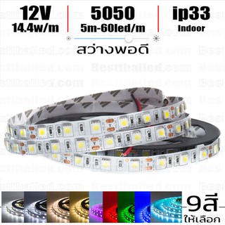 ไฟ led เส้น Strip 12v 5050 Eco 60leds/m 5m Indoor ip33 ***อ่านก่อนสั่ง***