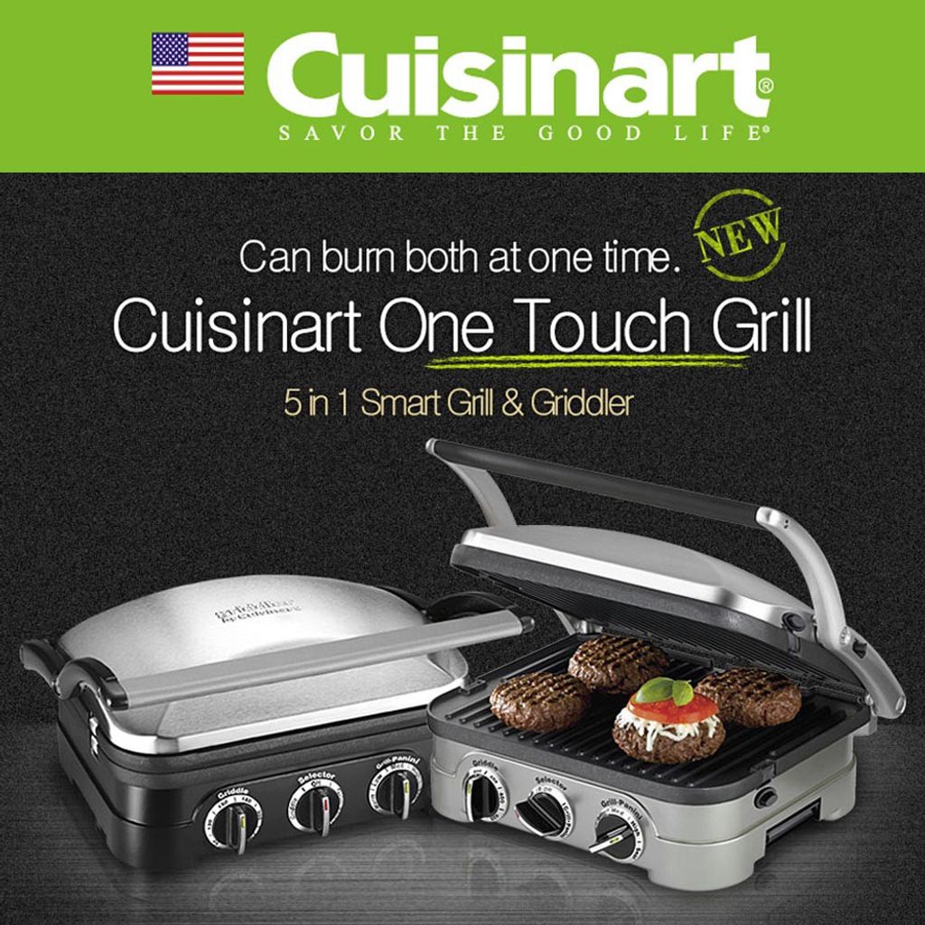 ราคาและรีวิวCuisinart GR-4NKR Electric Grill Meat Griddler Removable Plates Integrated