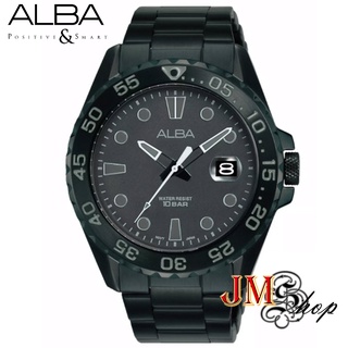 ALBA นาฬิกาข้อมือผู้ชาย สายสแตนเลส รุ่น AS9N21X1 / AS9N21X (สีดำ / หน้าปัดดำ)