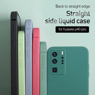 เคสโทรศัพท์กันกระแทกซิลิโคนHuawei P30 P20 Pro Original Square Liquid Silicone Phone Case For Huawei P30 pro Solid Color Soft Cover On For Huawei P30Pro P20Pro Straight edge liquid silicone mobile phone case