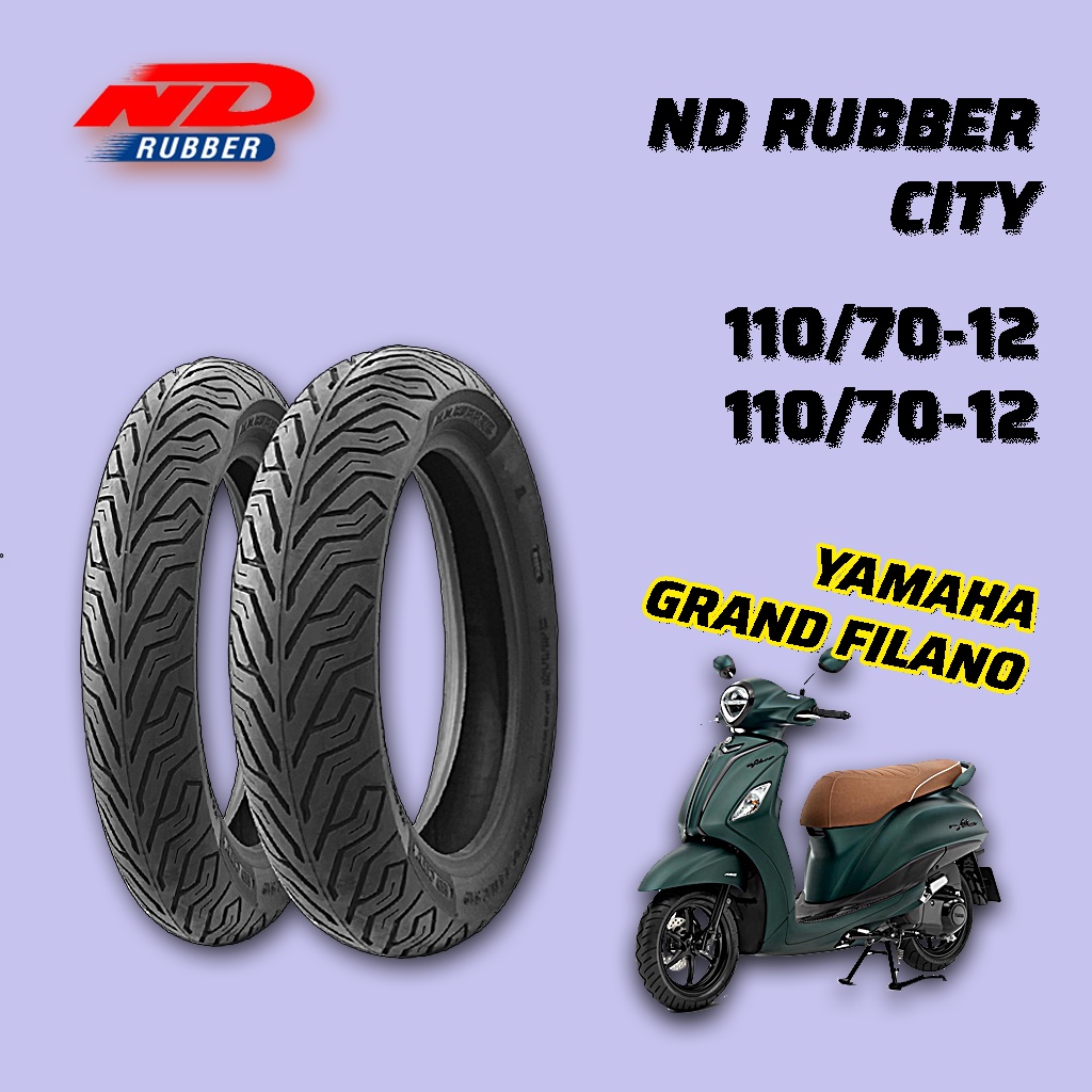 GRAND FILANO ยางมอเตอร์ไซค์ยี่ห้อ ND RUBBER รุ่น CITY ขนาด 110/7012