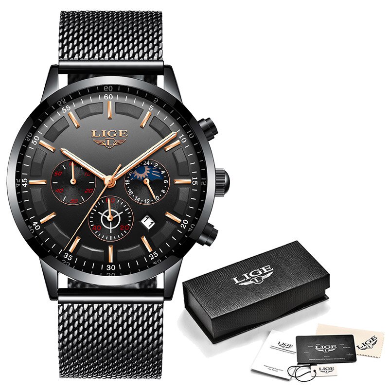 lige-new-men-stainless-steel-mesh-quartz-watch-waterproof-watch-multi-function-chronograph-date-display-wristwatch