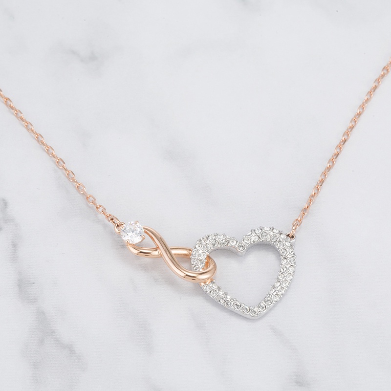 swarovski-สร้อยคอ-infinity-heart-necklace-คริสตัลแท้-สวารอฟสกี้-สร้อยคอแฟชั่น-พร้อมส่ง-ราคาถูก-แท้-100