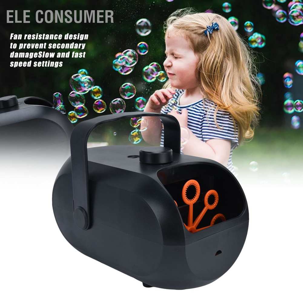 ELE Consumer 2 Speed Bubble Machine Automatic Portable Bubbles Blower Battery USB Powered 230ml ...