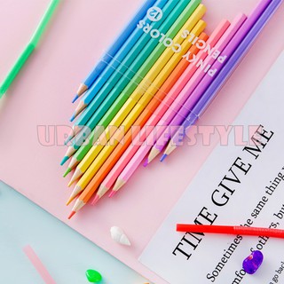 ดินสอสีไม้พาสเทล 12 สี เนื้อสีเข้มกว่า little tree ดินสอสี สีพาสเทล สีไม้พาสเทล pastel colour pencils ** ลดล้างสต๊อก **