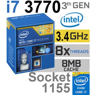 CPU INTEL CORE i7 3770 (Socket 1155) มือสอง พร้อมส่ง แพ็คดีมาก!!! [[[แถมซิลิโคนหลอด พร้อมไม้ทา]]]