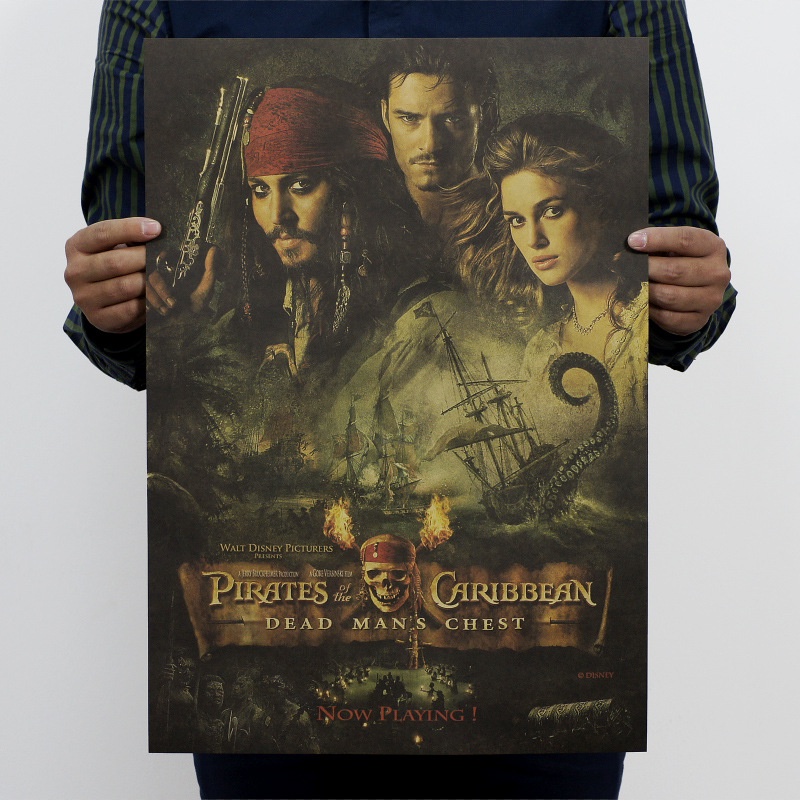 โปสเตอร์กระดาษคราฟท์ Pirates Of The Caribbean Ii/ Retro/Movie ขนาด