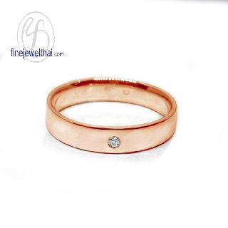 Finejewelthai-แหวนเพชร-แหวนเงิน-เพชร-เงินแท้925-แหวนหมั้น-แหวนแต่งงาน-Diamond-CZ-Silver-Wedding-Ring-R3052cz-pg