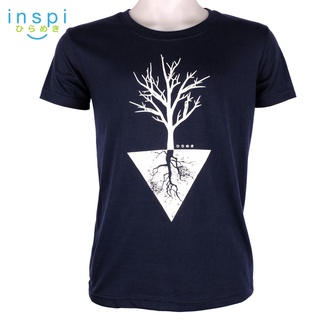 เสื้อยืดพิมพ์ลายแฟชั่น INSPI Tees Roots (Navy Blue) เสื้อยืดพิมพ์กราฟิกทีบุรุษเสื้อยืดสำหรับผู้ชายเสื้อยืดขาย