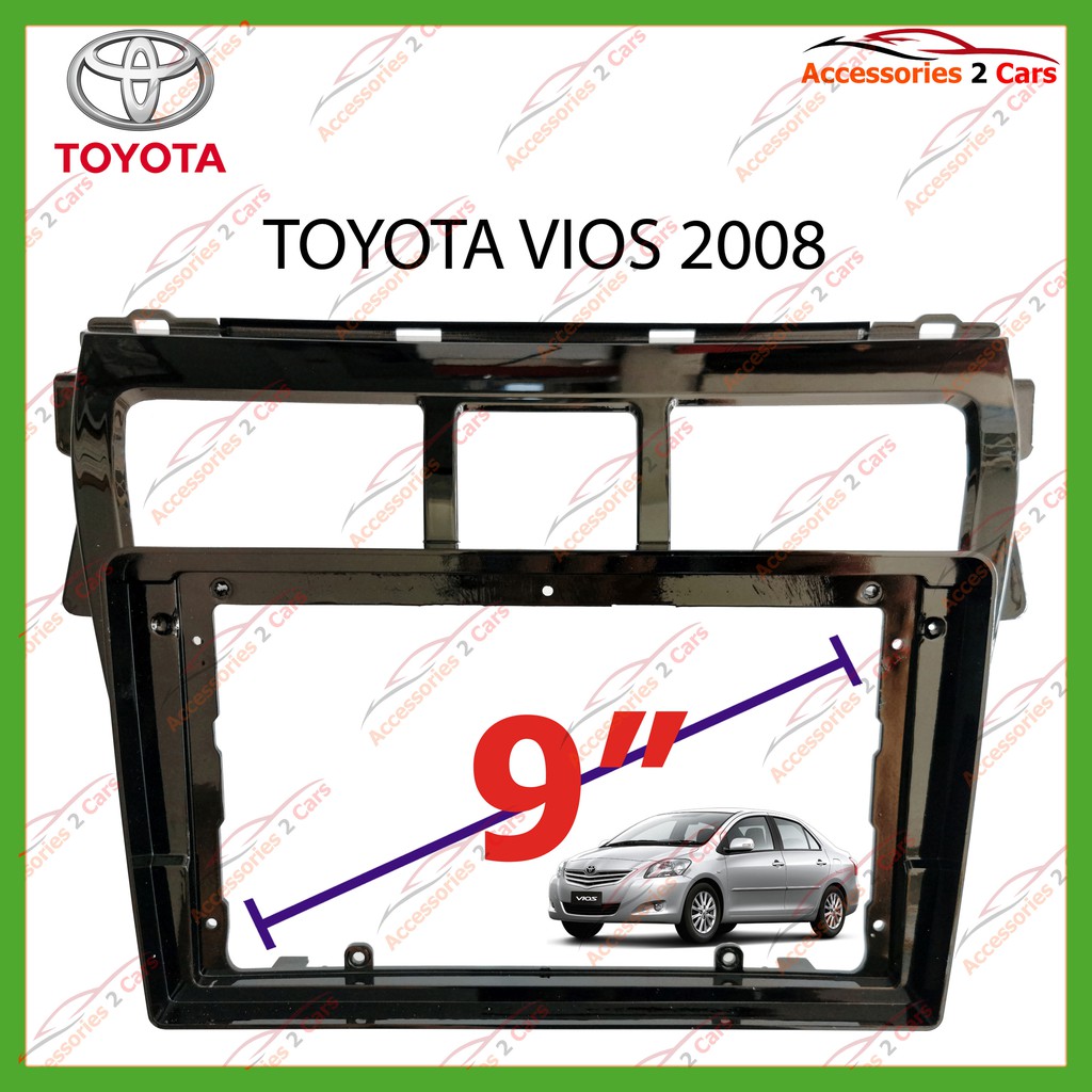 หน้ากากรถยนต์-toyota-vios-สีดำเงา-จอandriod-9นิ้ว-ปี2008-รหัส-to-194n