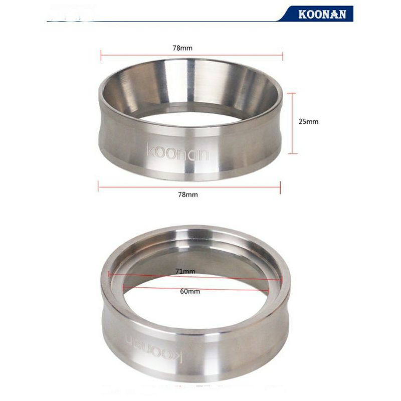 วงแหวนครอบหัวชง-koonan-ตัวช่วยโดสกันกาแฟหก-ริงโดส-สแตนเลสอย่างดี-แบบหนา