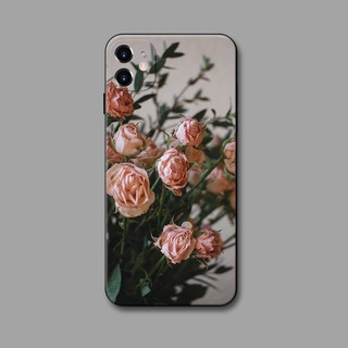 Dmy เคสโทรศัพท์มือถือแบบนิ่ม กันกระแทก ลายดอกไม้ สําหรับ iphone 11 pro max 12 mini 13 XS max XR 6 6S plus 7 8
