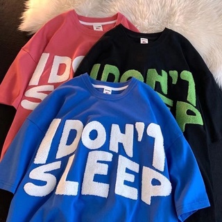 【100% cotton】เสื้อยืดแขนสั้นลําลอง คอกลม ทรงหลวม พิมพ์ลายตัวอักษร สไตล์ฮิปฮอป แนวสตรีท เหมาะกับฤดูร้อน สําหรับผู้ชาย มี