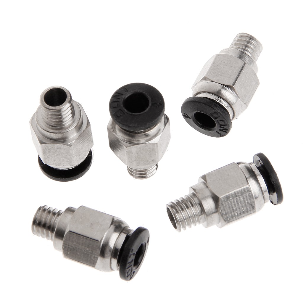 5Pcs Pneumatic Fittings PC4-M6 Bore 4mm For 4mm PTFE Tube Connector ...