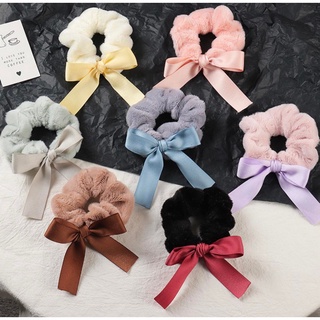 พร้อมส่ง!! ที่มัดผม หนานุ่ม พร้อมโบผูกติดกัน น่ารักมากค่ะ นุ่มมากๆ รัดผมไม่เจ็บหัว สีสวยสุดๆ
