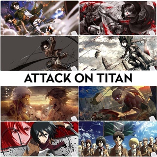 Attack On Titan ผ่าพิภพไททัน แผ่นรองเมาส์ขนาดใหญ่ แผ่นรองเมาส์อนิเมะ สําหรับตกแต่งโต๊ะ แผ่นรองเมาส์เกมมิ่ง