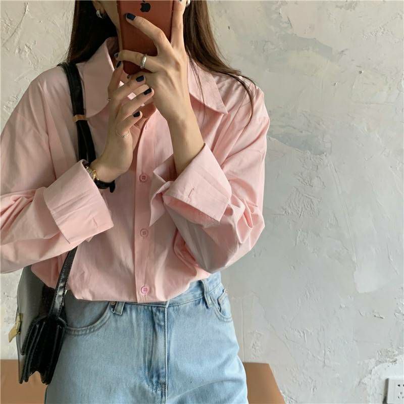 เสื้อเชิ้ตแขนยาว-สีชมพู-pink-shirt-c6659