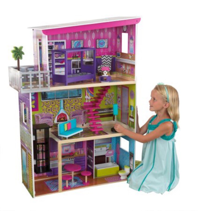 บ้านตุ๊กตา-kidkraft-super-model-dollhouse-with-11-accessories-included