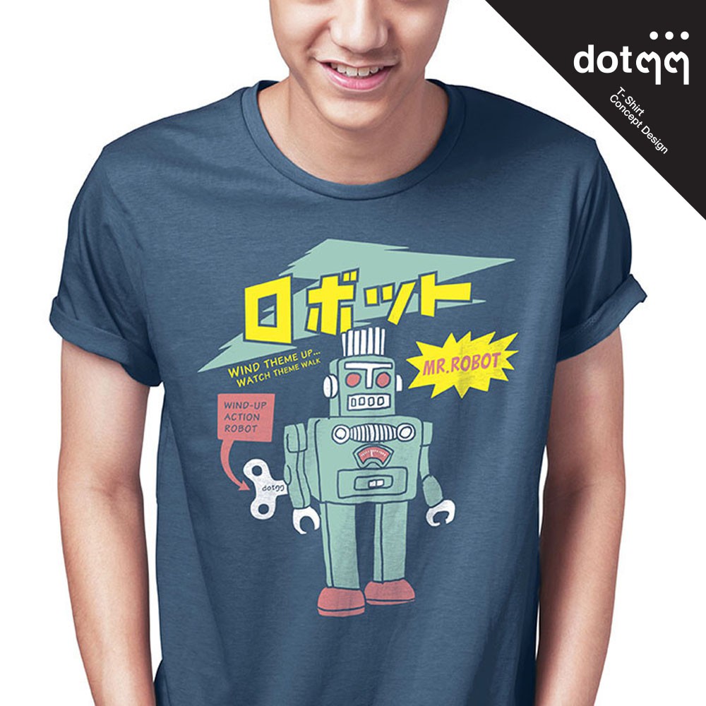 dotdotdot-เสื้อยืดผู้ชาย-concept-design-ลาย-robot-blue