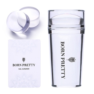 Born PRETTY แม่แบบซิลิโคนใส พร้อมฝาปิด สําหรับปั๊มเล็บเจลลี่