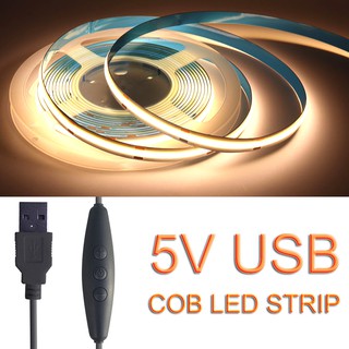 แถบไฟ LED RA90 5V FOB COB ยืดหยุ่น พร้อมตัวหรี่แสง USB 1 เมตร 2 เมตร 3 เมตร DC5V 3000K 4000K 6000K สีแดง สีฟ้า สีเขียว สําหรับตกแต่งในร่ม