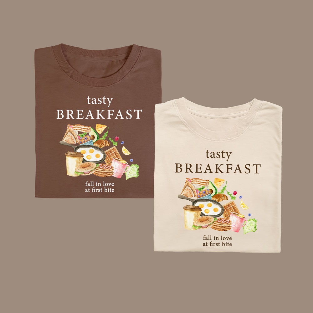tasty-breakfast-เสื้อยืด-t-shirt-unisex-cotton100