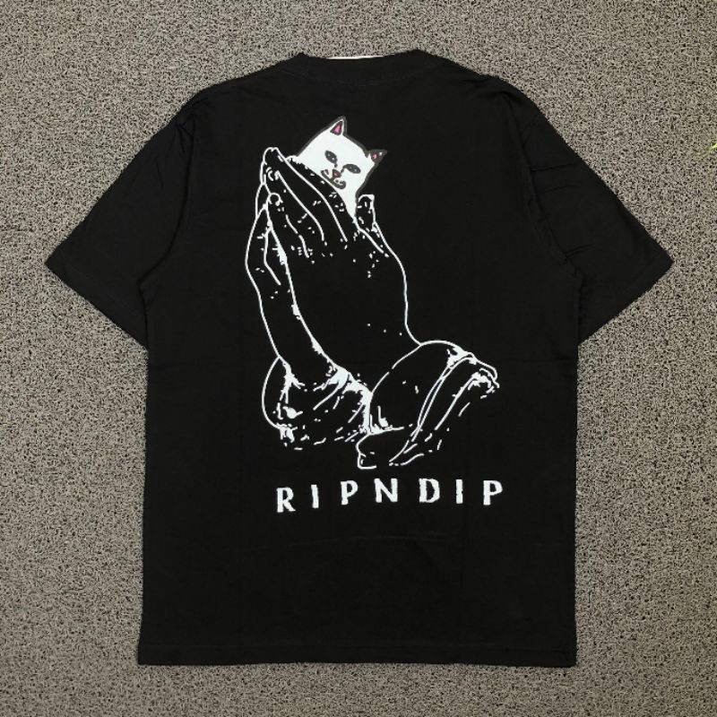 เสื้อยืด-พิมพ์ลาย-lord-nermal-black-white-ripndip-พรีเมี่ยม