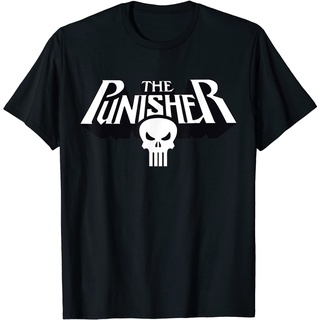 เสื้อยืดโอเวอร์ไซส์เสื้อยืด พิมพ์ลายโลโก้ Marvel The Punisher สไตล์เรโทร คลาสสิก สําหรับผู้ใหญ่S-3XL