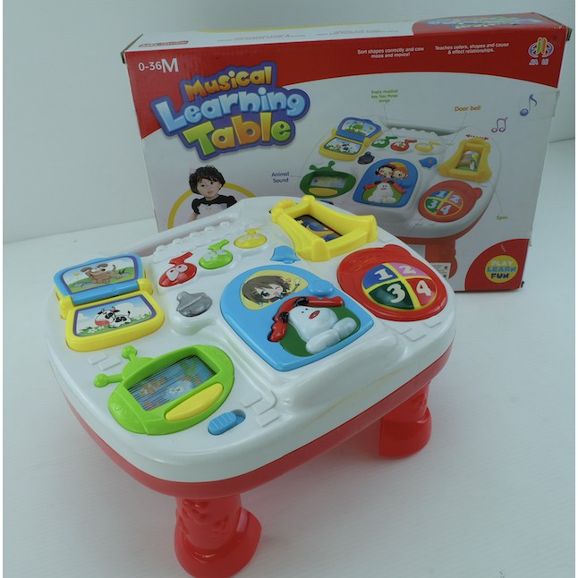 โต๊ะกิจกรรมฝึกทักษะ-เสียงดนตรี-musical-learning-table-red