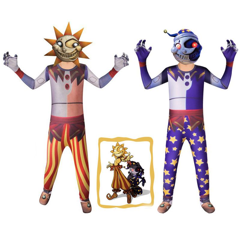 Sundrop Moondrop Daycare Attendant FNAF Clown Cosplay Clothing Boys ...
