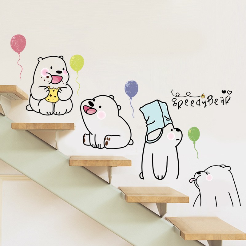 wuxiang-สติกเกอร์ติดผนัง-ลายหมีขี้เกียจ