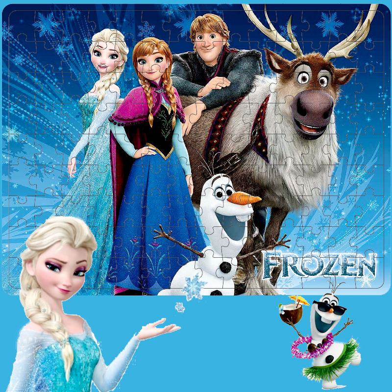 ภาพหน้าปกสินค้าพบของเล่นเพื่อการศึกษาสำหรับเด็กสำหรับเด็กชายและเด็กหญิง Frozen 126 ปริศนาเบื้องต้น